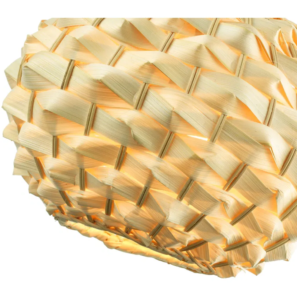 Oval Bamboo Pendant Shade - Natural Brown