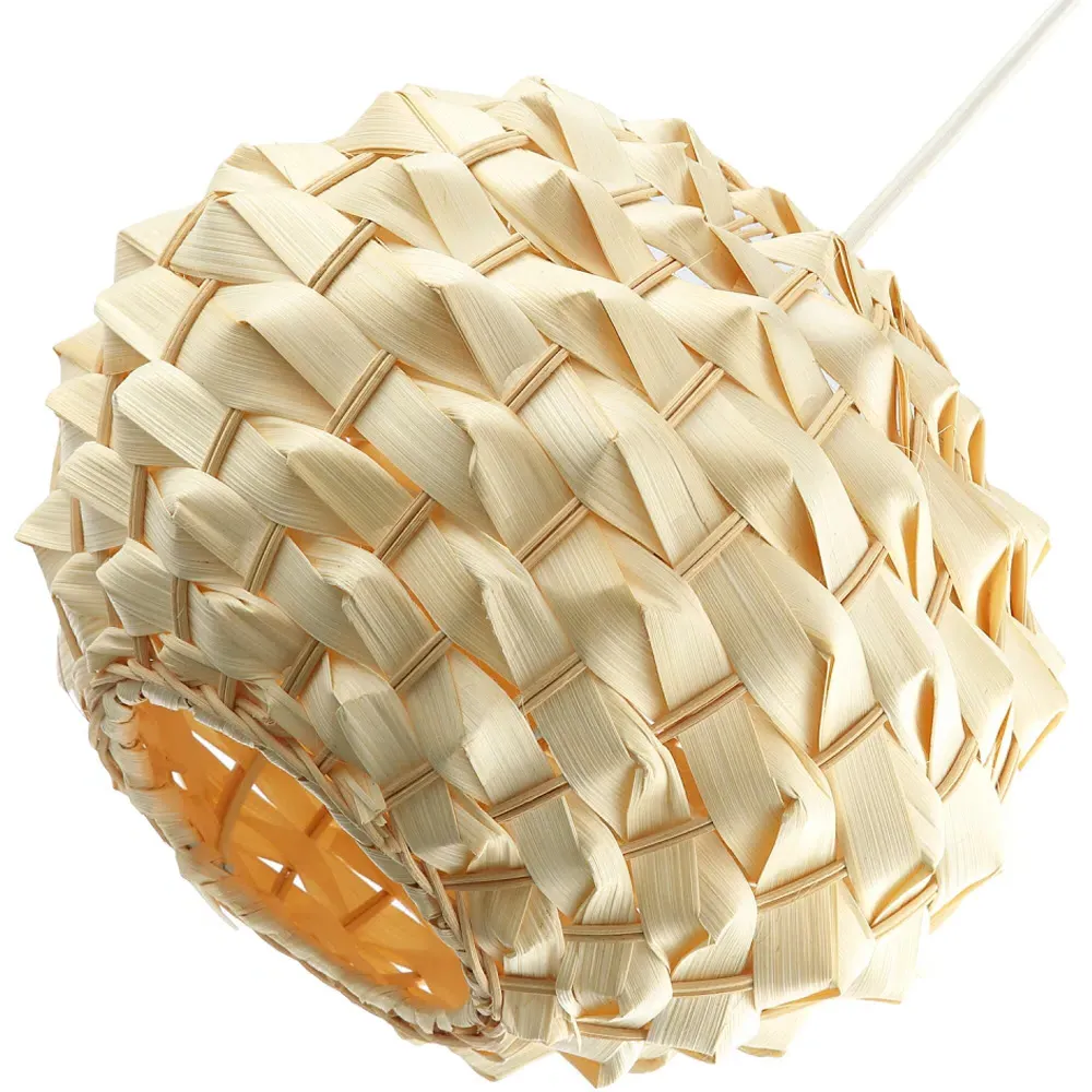 Oval Bamboo Pendant Shade - Natural Brown