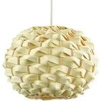 Oval Bamboo Pendant Shade - Natural Brown
