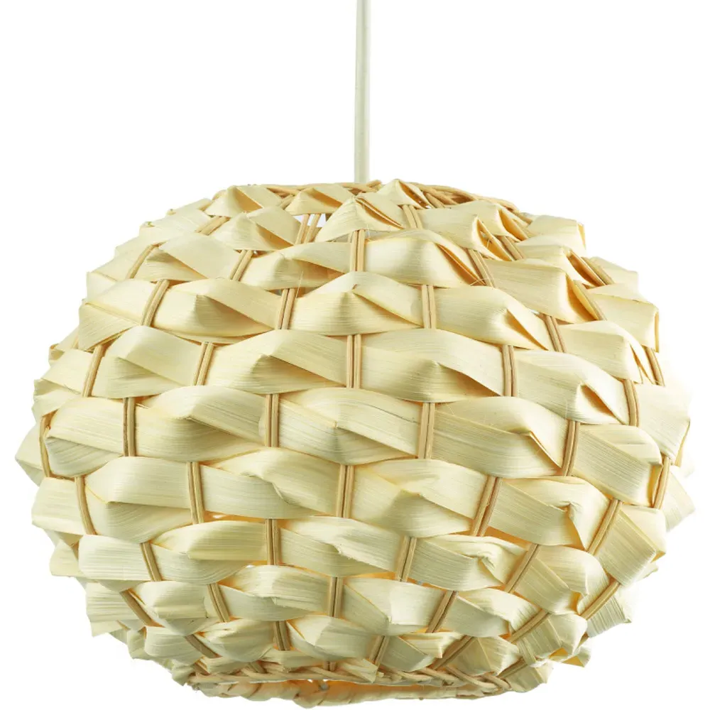 Oval Bamboo Pendant Shade - Natural Brown image