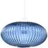 Oval Pendant Shade with Line Ribbed - Blue, Glass