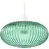 Oval Pendant Shade with Line Ribbed - Green, Glass