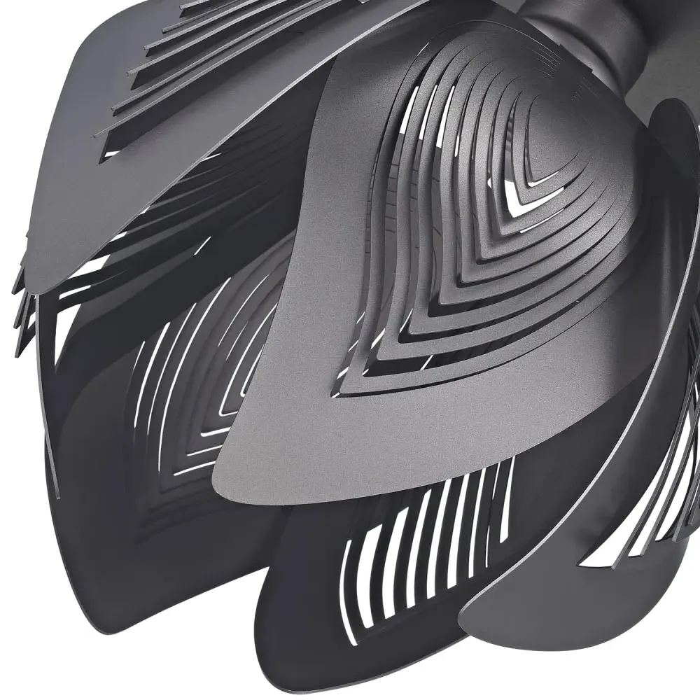 Pearl Grey Semi Flush Ceiling Light with Large Leaves