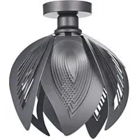 Pearl Grey Semi Flush Ceiling Light with Large Leaves