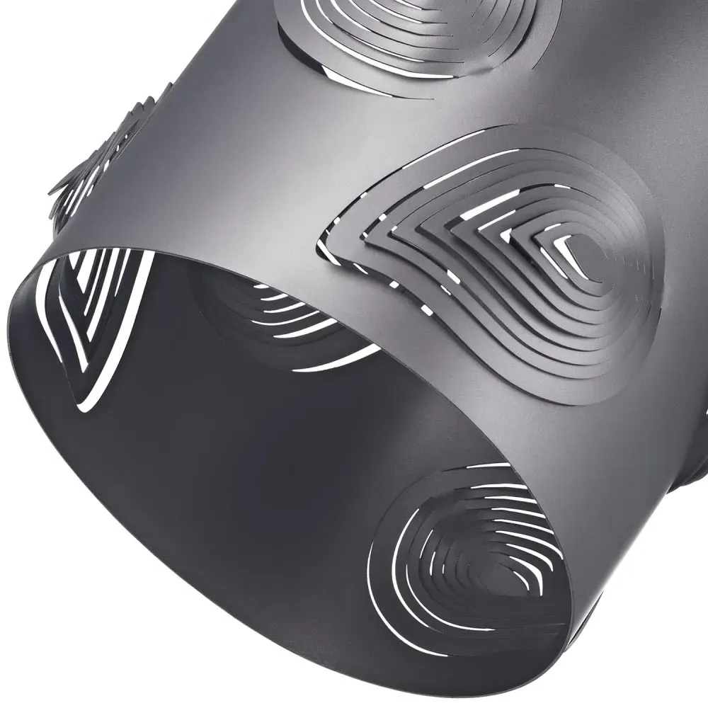 Pearl Grey Semi Flush Ceiling Light with Laser Cut Leaves