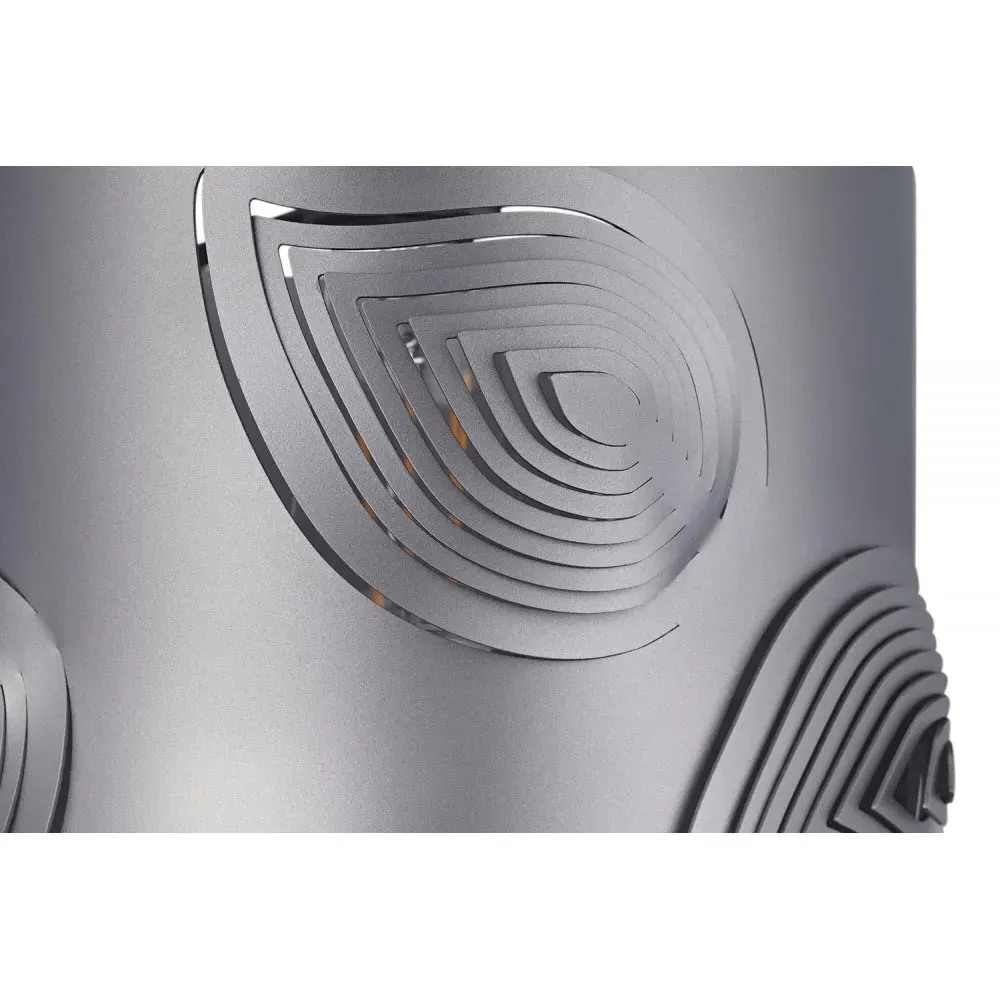 Pearl Grey Semi Flush Ceiling Light with Laser Cut Leaves