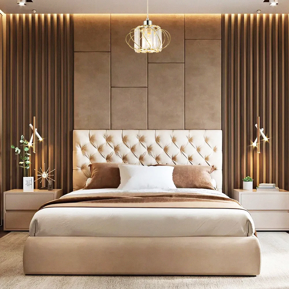 Pendant Lamp Shade with Acrylic Prism - Gold, Metal