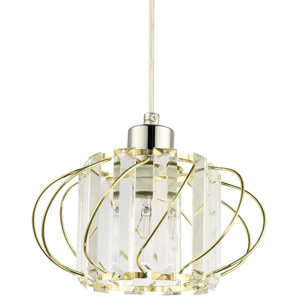 Pendant Lamp Shade with Acrylic Prism - Gold, Metal