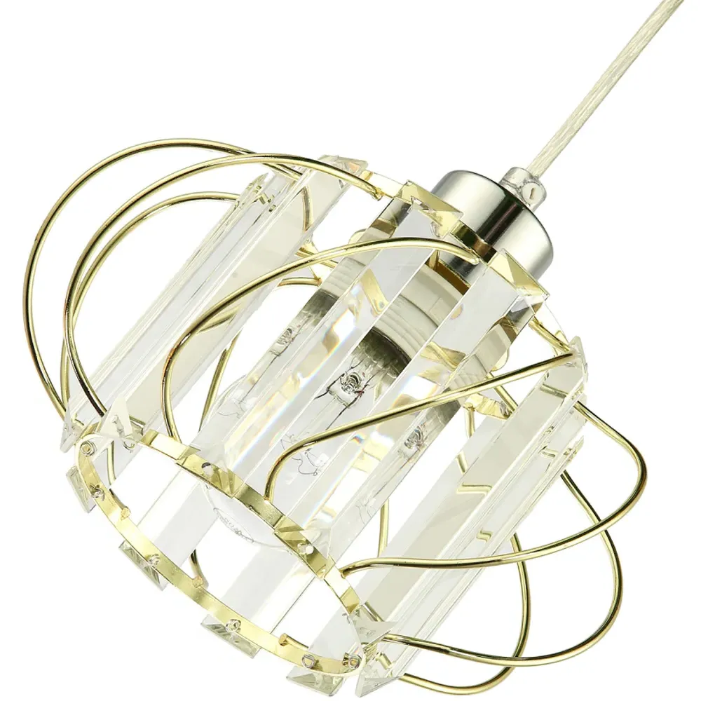 Pendant Lamp Shade with Acrylic Prism - Gold, Metal