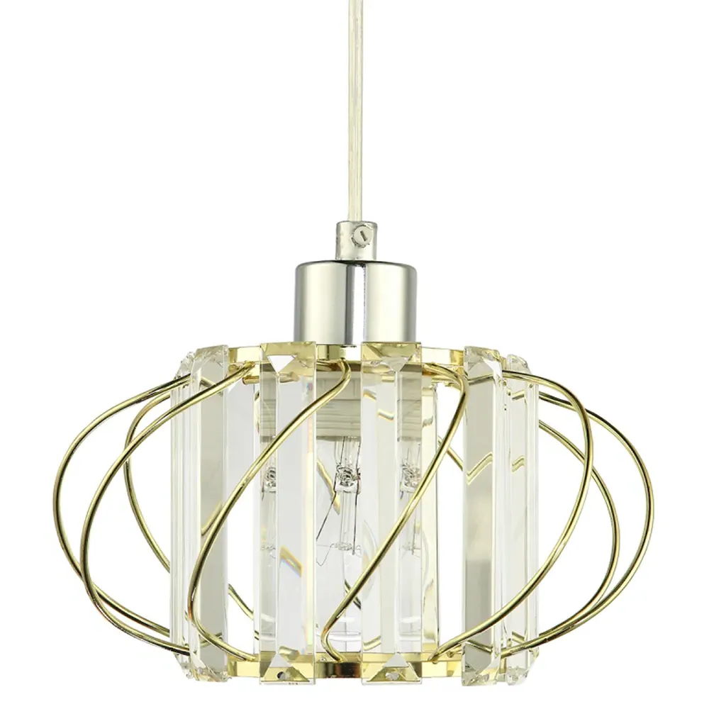Pendant Lamp Shade with Acrylic Prism - Gold, Metal