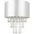 Pendant Light Shade with Crystal Droplets - Grey, Satin