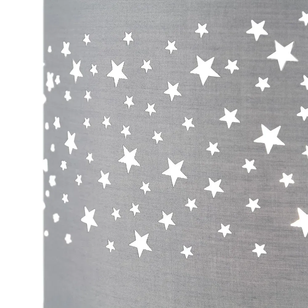 Pendant Shade with Stars - Grey, Cotton