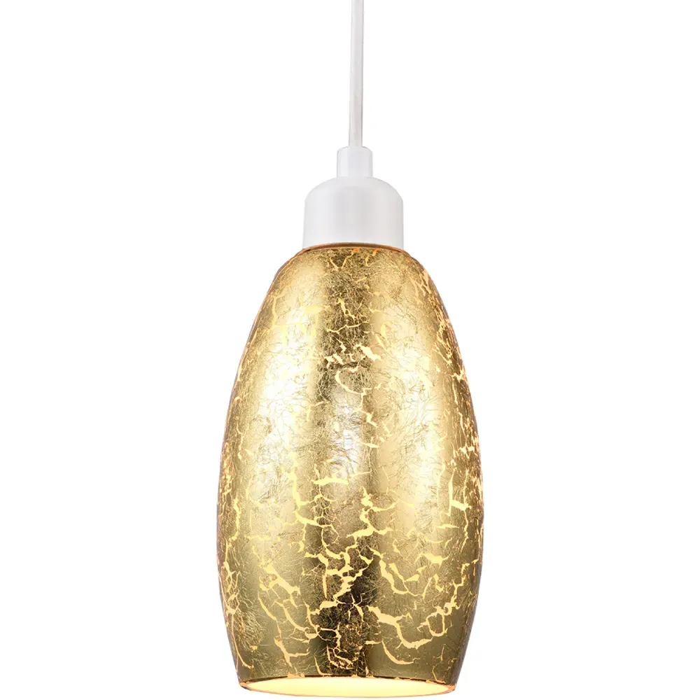 Rectangular Pendant Shade with Foil Print - Gold, Glass