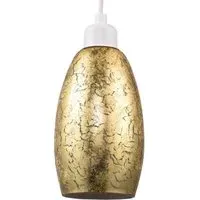Rectangular Pendant Shade with Foil Print - Gold, Glass