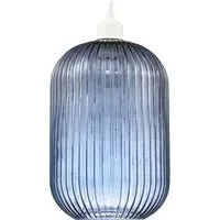 Ribbed Glass Pendant Shade - Navy Blue