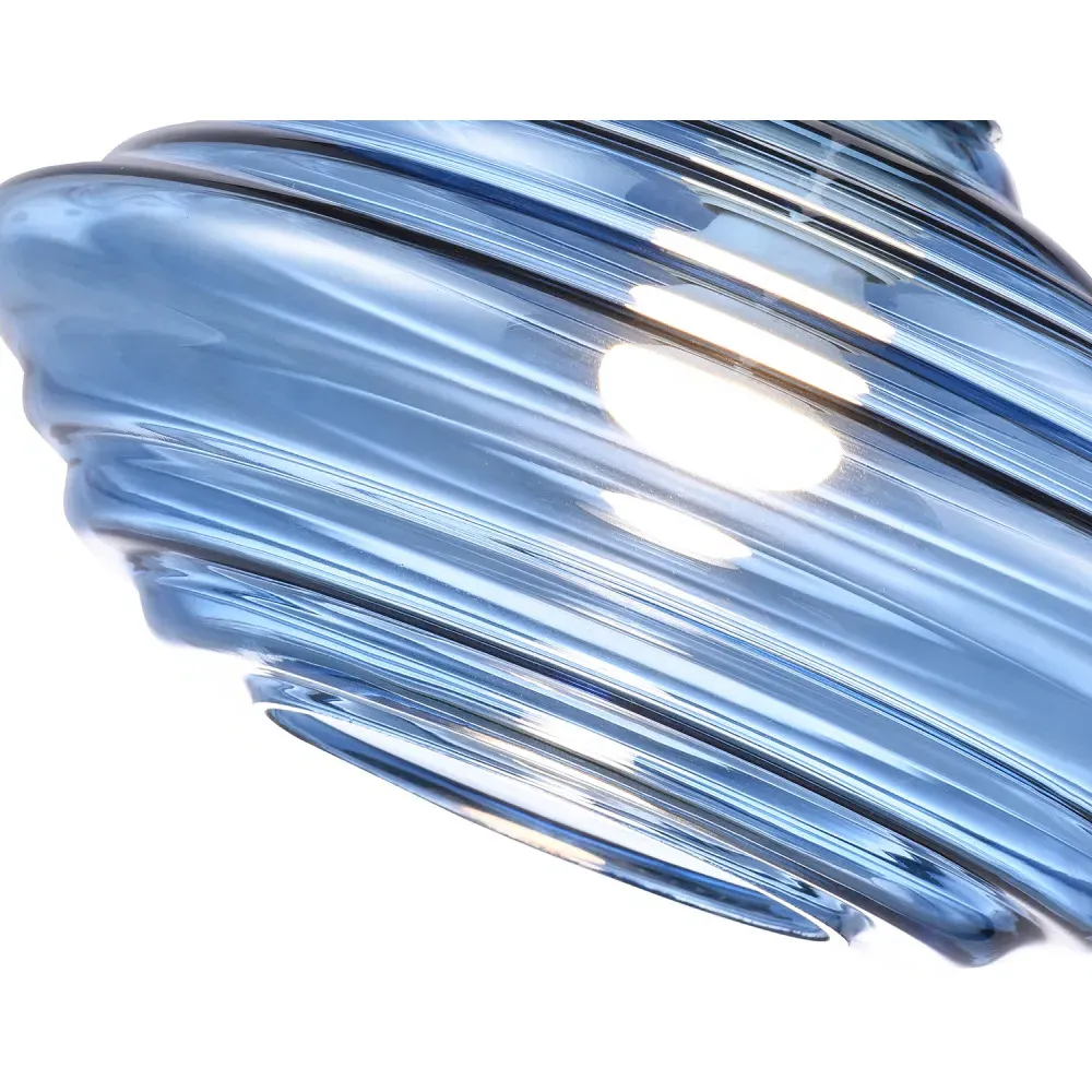 Ribbed Honeycomb Glass Pendant Light Shade - Blue