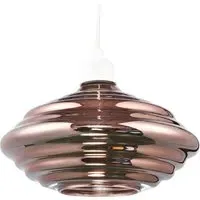 Ribbed Honeycomb Glass Pendant Light Shade - Copper