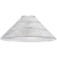 Ridged Cone Glass Pendant Shade - Clear