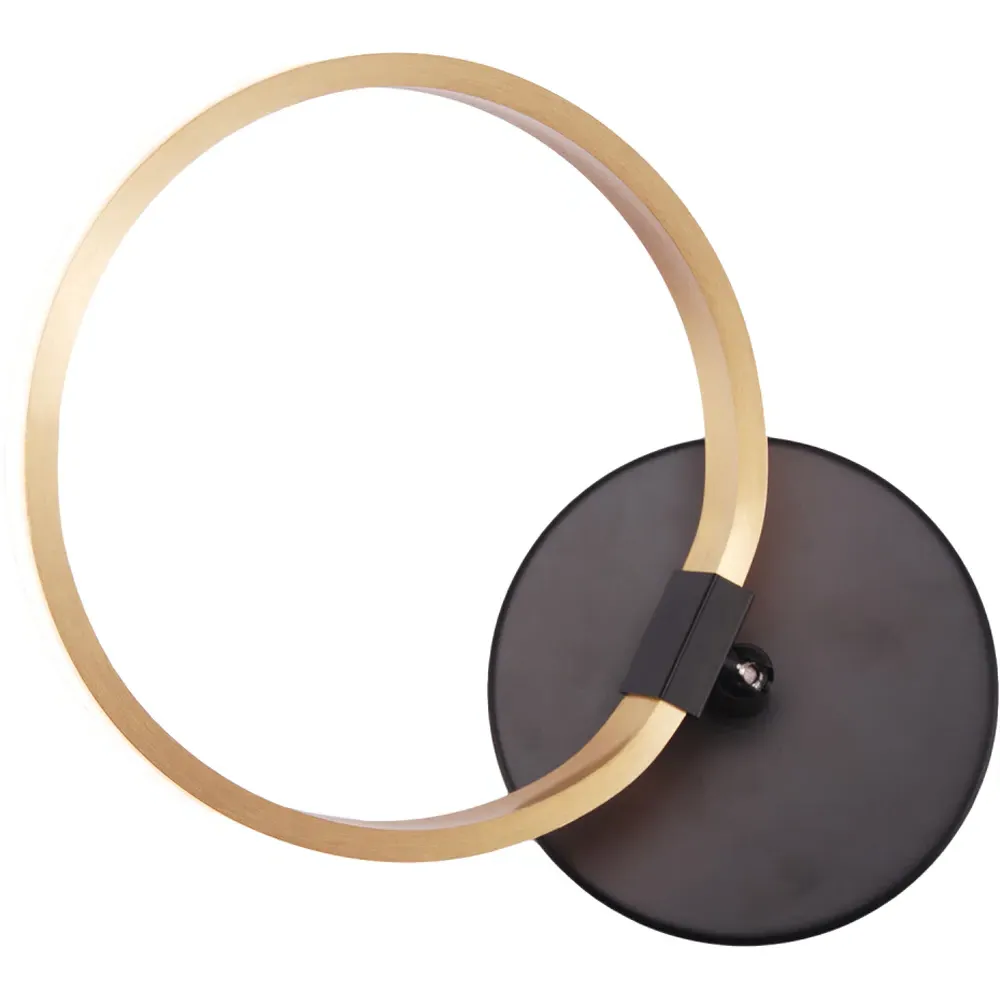 Ring LED Ceiling Light with Matte Black Base - Gold