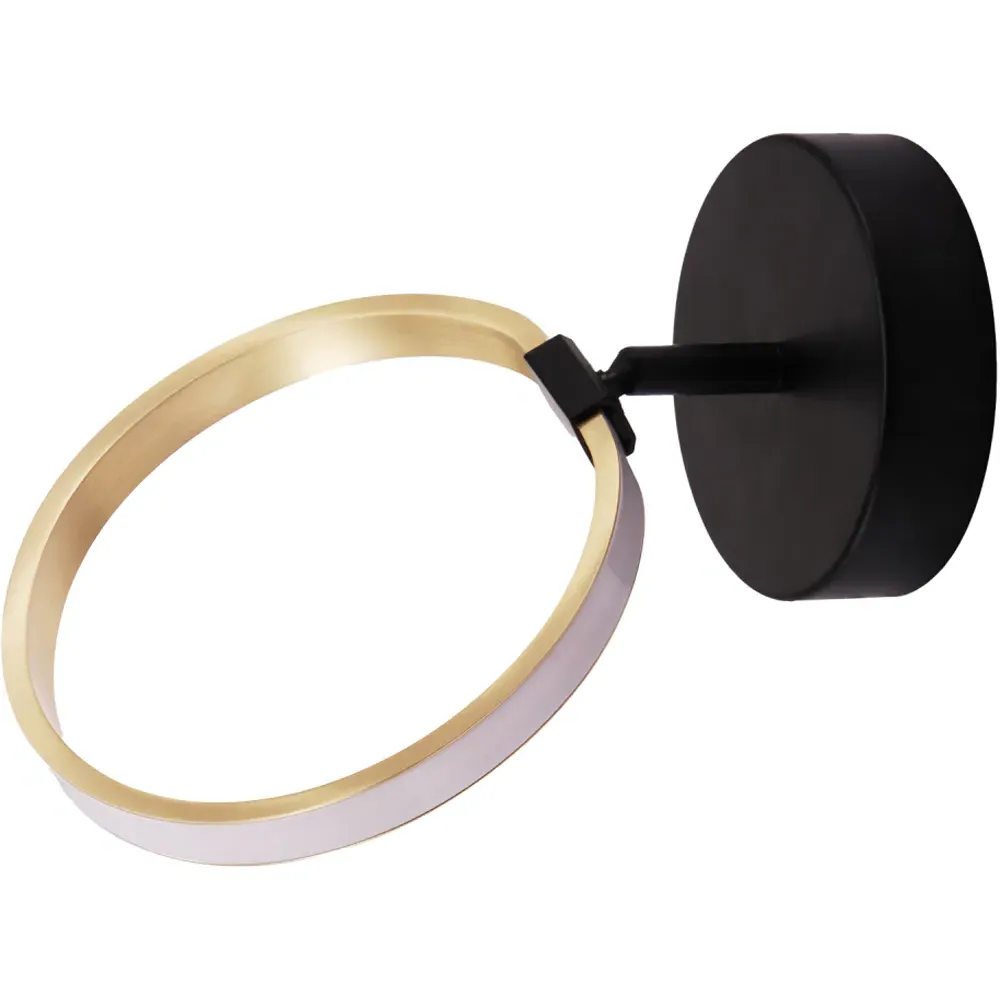 Ring LED Ceiling Light with Matte Black Base - Gold