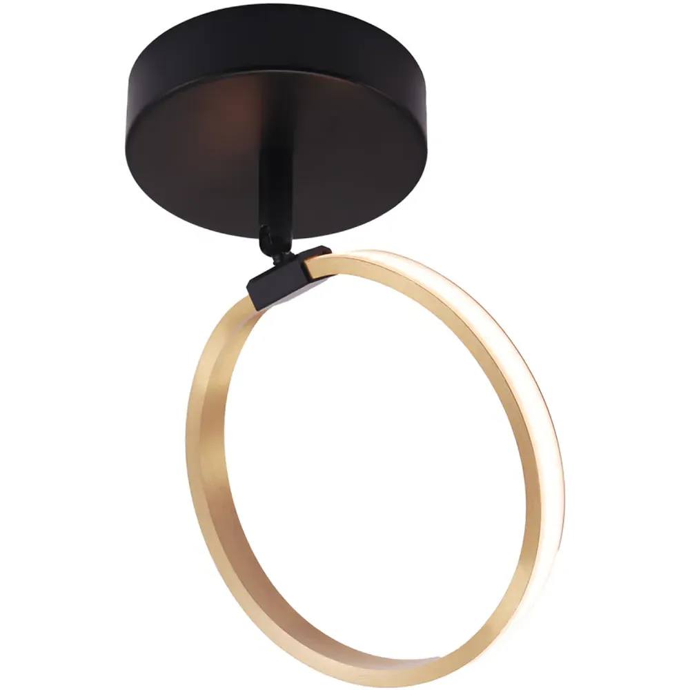 Ring LED Ceiling Light with Matte Black Base - Gold image