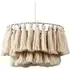 Rose Gold Frame Double Tier Cotton Tassels Pendant Shade - Grey