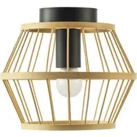 Round Ceiling Light - Black, Bamboo