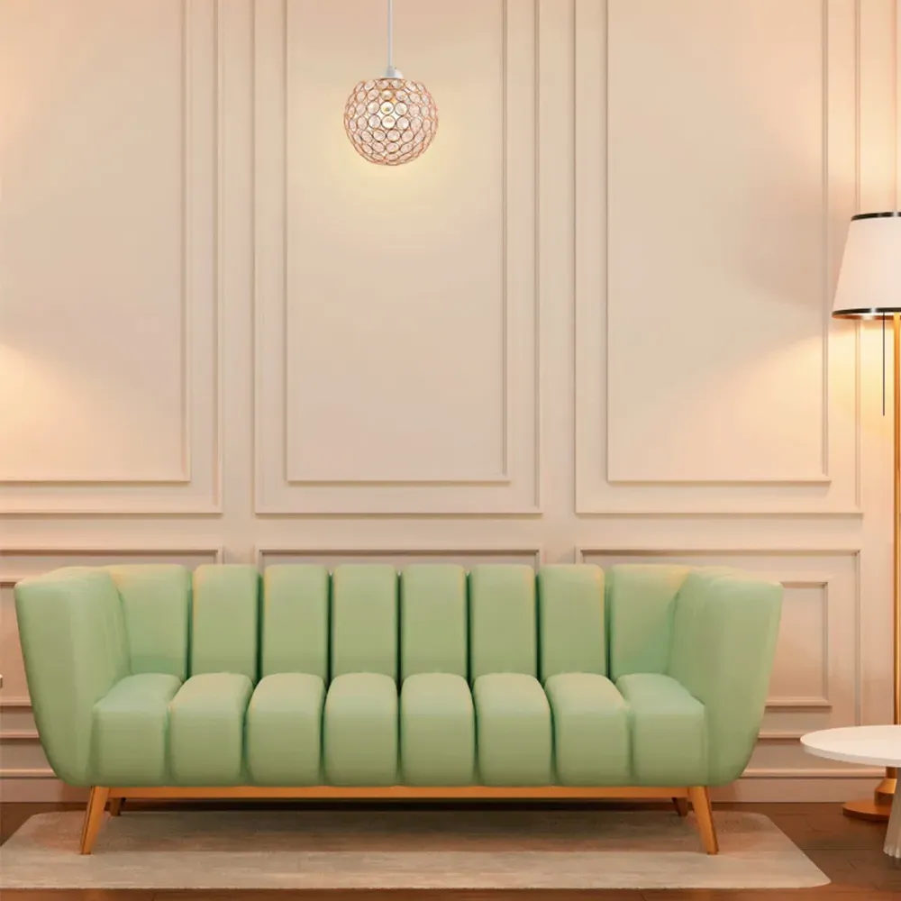 Round Globe Pendant Shade with Acrylic Beads - Copper