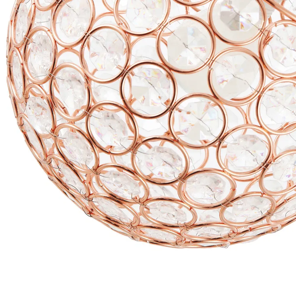 Round Globe Pendant Shade with Acrylic Beads - Copper