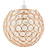 Round Globe Pendant Shade with Acrylic Beads - Copper