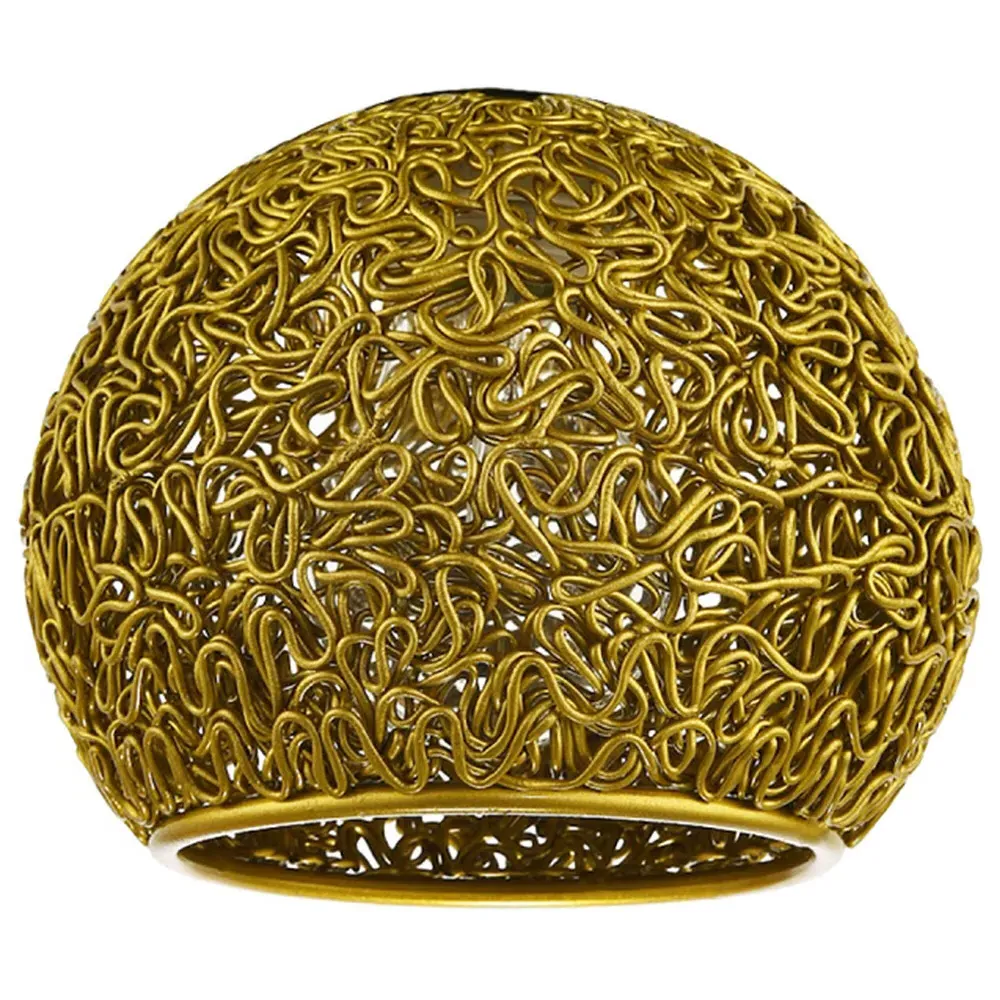 Round Twisted Wire Mesh Lamp Shade - Gold, Metal image