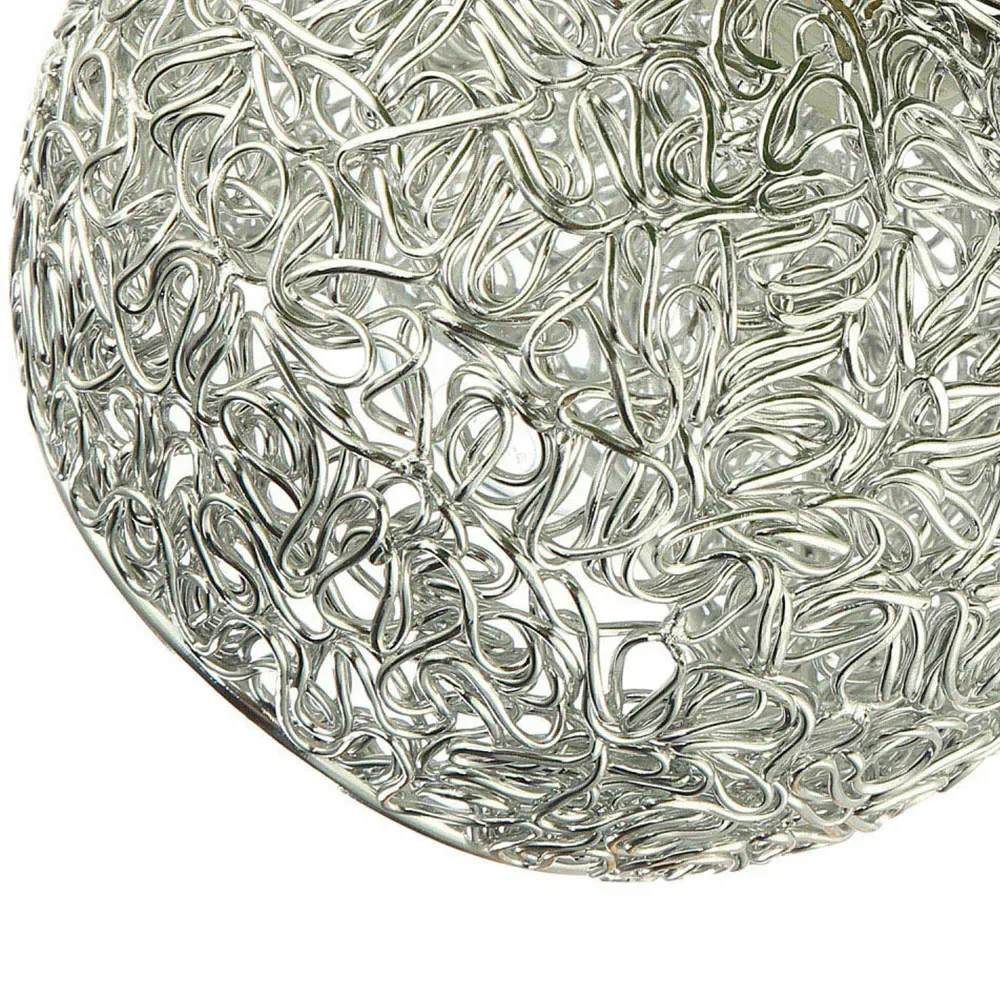 Round Twisted Wire Mesh Lamp Shade - Silver, Metal