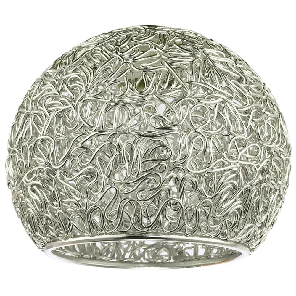 Round Twisted Wire Mesh Lamp Shade - Silver, Metal