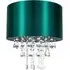 Satin Fabric Pendant Shade with Acrylic Droplets - Green