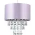 Satin Fabric Pendant Shade with Acrylic Droplets - Lilac