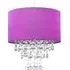 Satin Fabric Pendant Shade with Acrylic Droplets - Purple