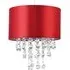 Satin Fabric Pendant Shade with Acrylic Droplets - Red