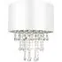 Satin Fabric Pendant Shade with Acrylic Droplets - White