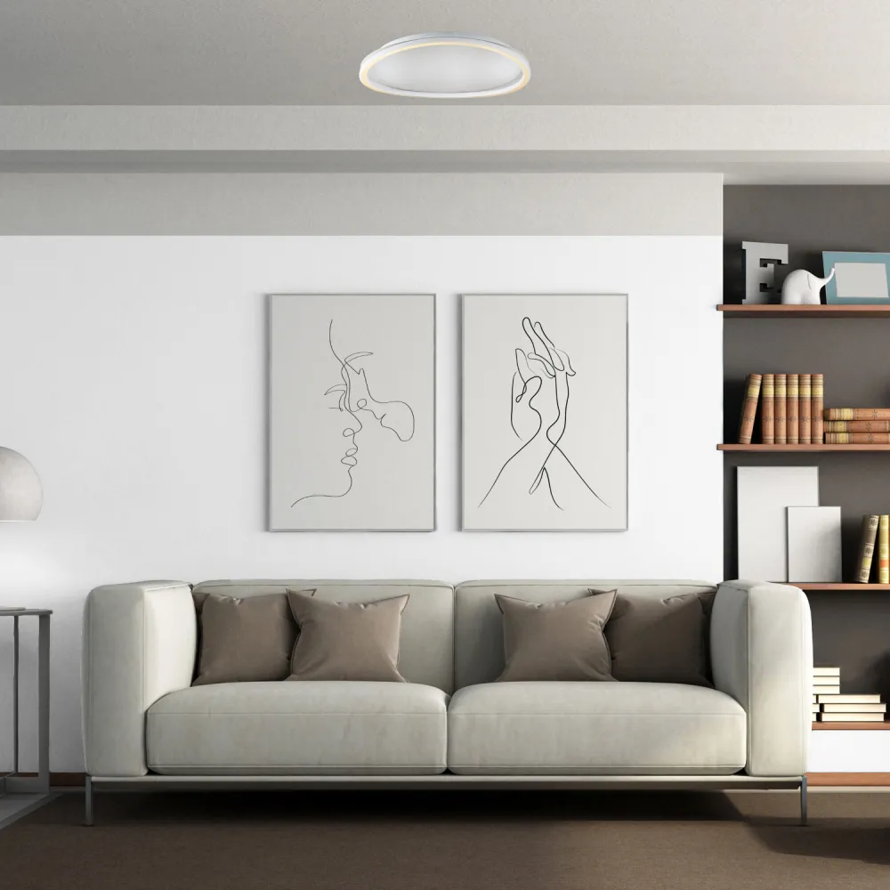 Satin Gold LED Ceiling Light with Opal Diffuser - Gold