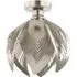 Satin Nickel Semi Flush Ceiling Light with Large Leaves