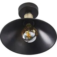Semi Flush Ceiling Light - Black, Antique Brass