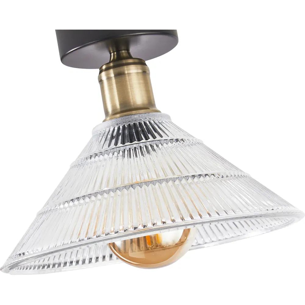 Semi Flush Ceiling Light - Clear, Glass