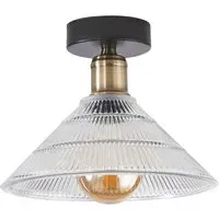 Semi Flush Ceiling Light - Clear, Glass