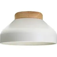 Semi-Flush Ceiling Light - Dove Grey, Rubber Wood