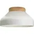 Semi-Flush Ceiling Light - Dove Grey, Rubber Wood