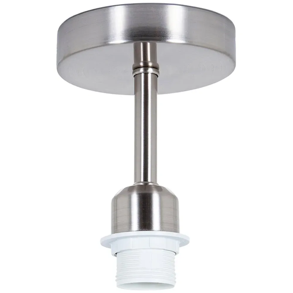 Semi Flush Ceiling Light Fitting - Silver, Satin Nickel
