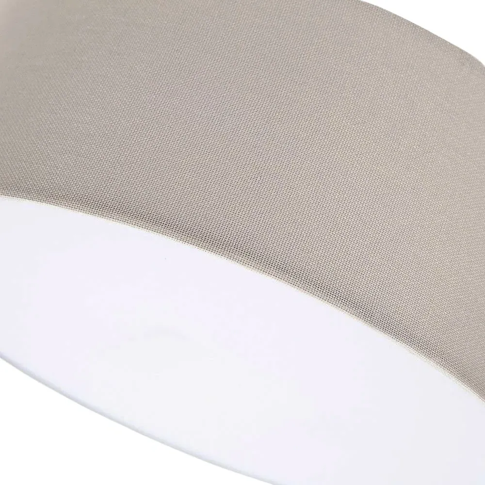 Semi Flush Ceiling Light with Diffuser - Grey, Linen