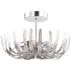 Semi Flush Ceiling Light with Fern Stems - Silver Foil