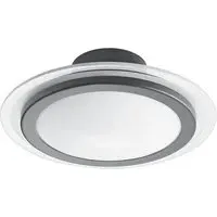Semi Flush LED Ceiling Light with Glass Diffuser - Black