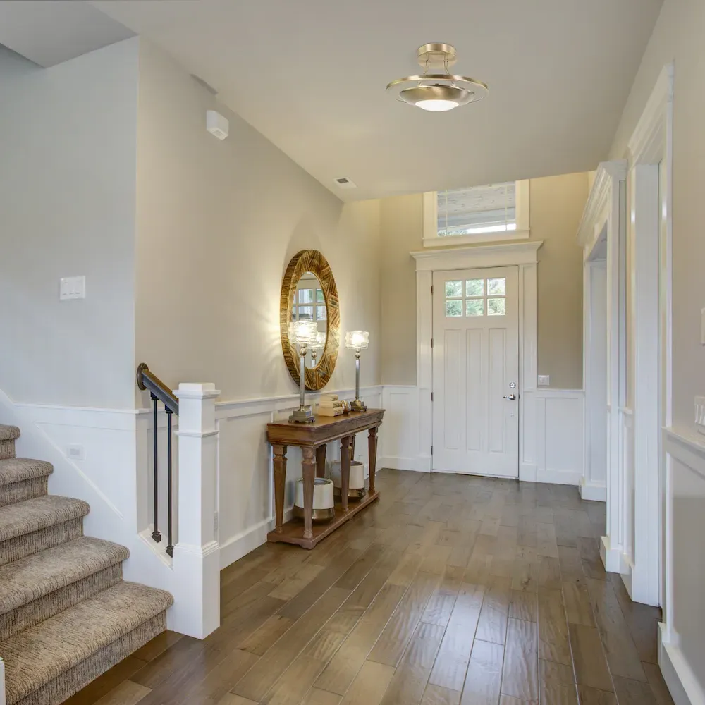 Semi Flush LED Ceiling Light with Glass Diffuser - Gold